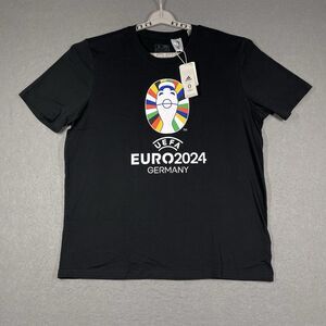 UEFA EURO 2024 Germany T-Shirt Mens XL Black Adidas Crewneck Oe Tee Soccer NEW